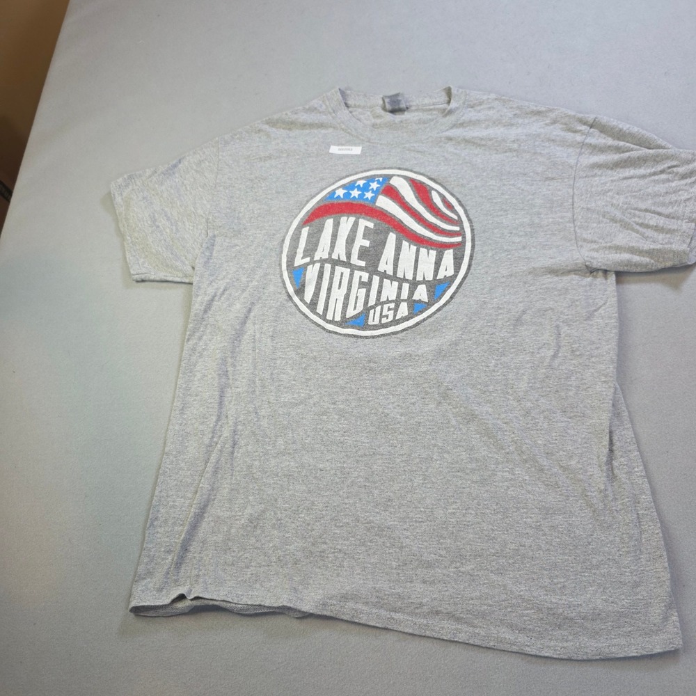 Gildan Lake Anna Virginia USA Graphic T-Shirt Gray Mens Large